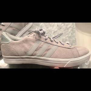 Light Gray/ Pink Tinted Suede Adidas Men’s Sneaker